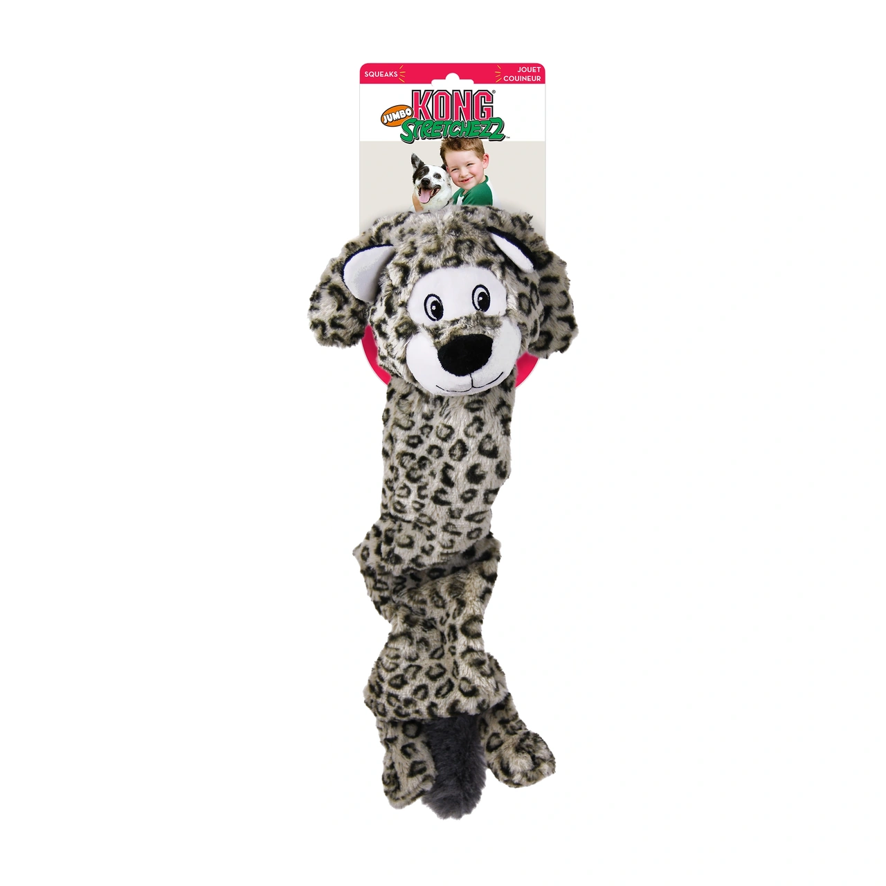 KONG Stretchezz Jumbo Snow Leopard XL 58 cm - stor hundebamse